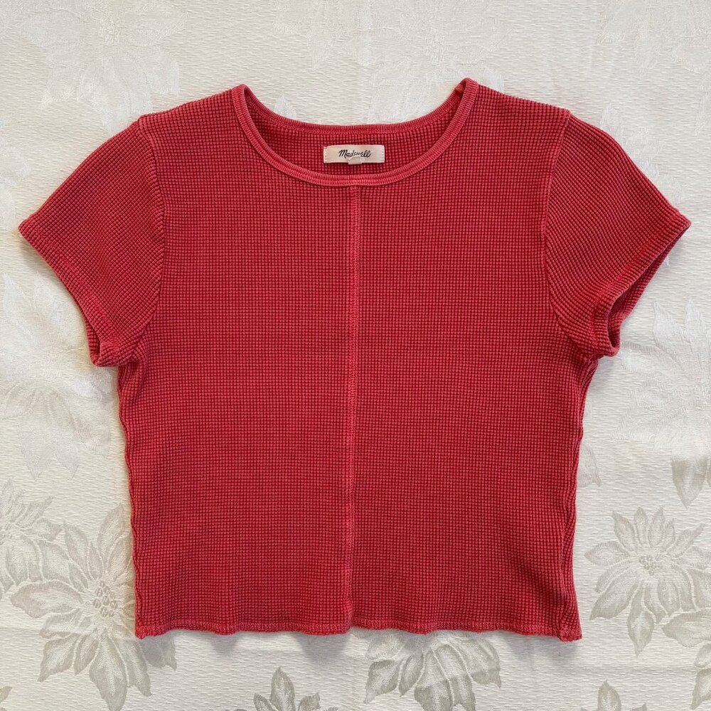 Madewell Short Sleeve Thermal Crop Top Medium